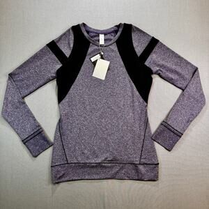 HPE FreshFit UV Women’s M Purple Black Pullover Sweatshirt Thumbholes Pocket